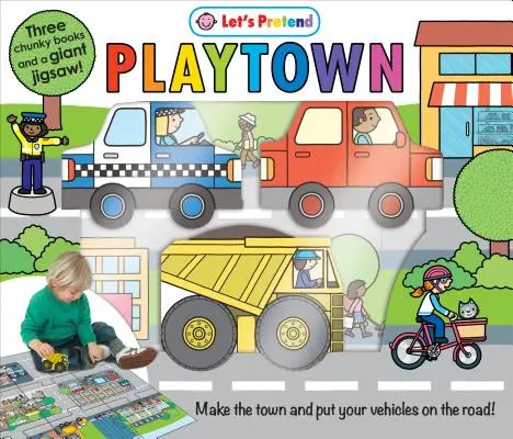 Puzzle Play Set: PLAYTOWN - ¡Tres gruesos libros y un rompecabezas gigante! - Puzzle Play Set: PLAYTOWN - Three Chunky Books and a Giant Jigsaw Puzzle!