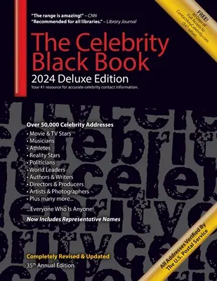 El Libro Negro de los Famosos 2024 (Edición Deluxe): Más de 50.000 direcciones verificadas de famosos para autógrafos, recaudación de fondos, patrocinios de famosos, marketing, etc. - The Celebrity Black Book 2024 (Deluxe Edition): Over 50,000+ Verified Celebrity Addresses for Autographs, Fundraising, Celebrity Endorsements, Marketi