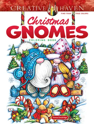 Creative Haven Libro para colorear Gnomos de Navidad - Creative Haven Christmas Gnomes Coloring Book