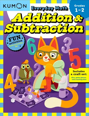 Kumon Everyday Math: ¡Suma y resta-Actividades divertidas para los grados 1 y 2-Completo con dados, fichas de juego y fichas para contar! - Kumon Everyday Math: Addition & Subtraction-Fun Activities for Grades 1-2-Complete with Dice, Game Pieces, and Counting Tiles!