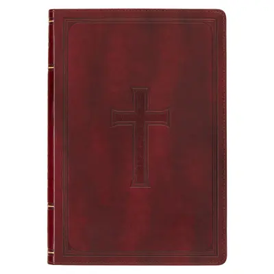 Santa Biblia KJV, Edición Letra Roja en imitación piel, tamaño delgado - Índice para el pulgar y marcador de cinta, Versión Reina Valera, Borgoña - KJV Holy Bible, Thinline Large Print Faux Leather Red Letter Edition - Thumb Index & Ribbon Marker, King James Version, Burgundy