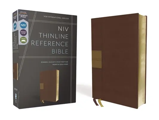 Niv, Biblia de consulta, Leathersoft, Marrón, Letra roja, Impresión confort - Niv, Thinline Reference Bible, Leathersoft, Brown, Red Letter, Comfort Print