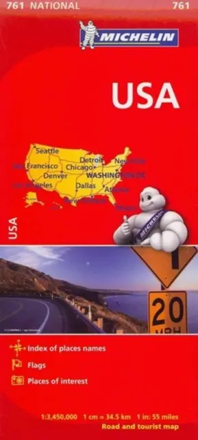 Estados Unidos - Mapa Nacional Michelin 761 - USA - Michelin National Map 761