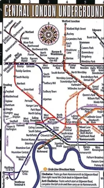 Mapa Streetwise del metro de Londres: Mapa laminado del metro de Londres, Inglaterra - Streetwise London Underground Map: Laminated Map of the London Underground, England