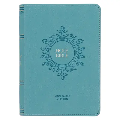 Santa Biblia RVR, Edición compacta de letras rojas en imitación piel, letra grande - Marcador de cinta, Versión Reina Valera, verde azulado - KJV Holy Bible, Compact Large Print Faux Leather Red Letter Edition - Ribbon Marker, King James Version, Teal