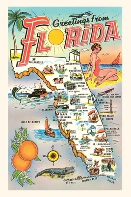 Diario Vintage Greetings from Florida Map - Vintage Journal Greetings from Florida Map