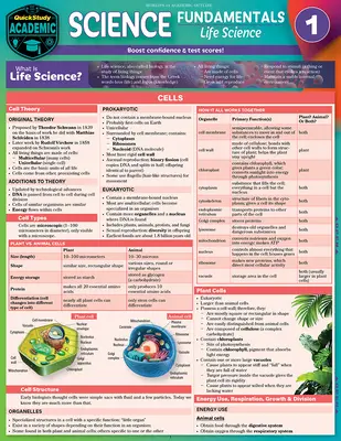 Science Fundamentals 1 - Life Science - Cells, Plants & Animals: Quickstudy Laminated Reference & Study Guide (en inglés) - Science Fundamentals 1 - Life Science - Cells, Plants & Animals: Quickstudy Laminated Reference & Study Guide