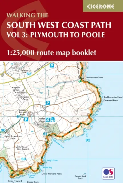 South West Coast Path Map Booklet - Vol 3: Plymouth to Poole - 1:25,000 OS Route Mapping