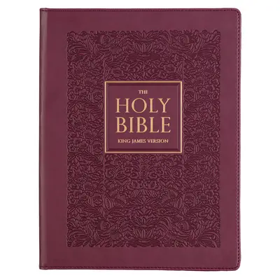 Santa Biblia KJV, Biblia grande para tomar notas, tapa dura de piel sintética - Versión Reina Valera, ciruela - KJV Holy Bible, Large Print Note-Taking Bible, Faux Leather Hardcover - King James Version, Plum