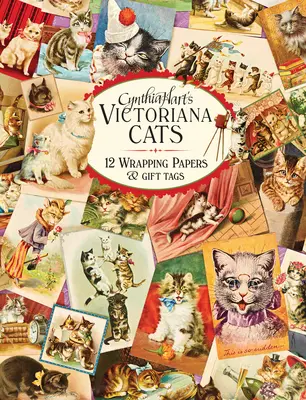 Gatos Victorianos de Cynthia Hart: 12 papeles de regalo y etiquetas - Cynthia Hart's Victoriana Cats: 12 Wrapping Papers and Gift Tags