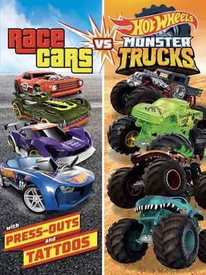 Hot Wheels: Coches de Carreras vs. Monster Trucks: 100% con licencia oficial de Mattel, actividades, tatuajes y tarjetas para niños de 4 a 8 años. - Hot Wheels: Race Cars vs. Monster Trucks: 100% Officially Licensed by Mattel, Activities, Tattoos, & Press-Out Cards for Kids Ages 4 to 8