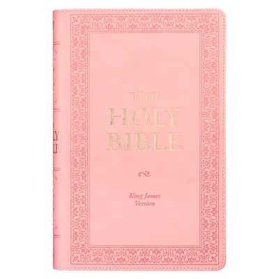 Santa Biblia RVR, Letra gigante, tamaño estándar, imitación de cuero, edición con letras rojas - Marcador de cinta, versión Reina Valera, rosa - KJV Holy Bible, Giant Print Standard Size Faux Leather Red Letter Edition - Ribbon Marker, King James Version, Pink