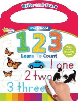 Active Minds Escribe y Borra Preescolar 123: Aprende a contar - Active Minds Write-And-Erase Preschool 123: Learn to Count