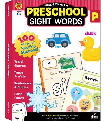 Palabras que hay que saber Palabras de vista, Preescolar - Words to Know Sight Words, Grade Preschool