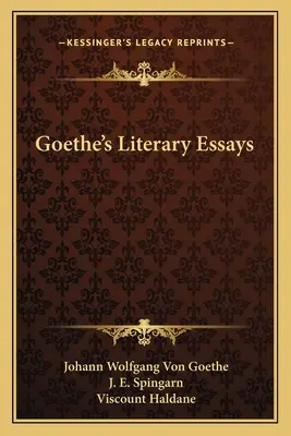 Ensayos literarios de Goethe - Goethe's Literary Essays