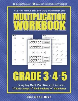 Libro de ejercicios de multiplicación Grado 3 4 5: Práctica diaria de matemáticas con respuesta - Multiplication Workbook Grade 3 4 5: Everyday Math Practice with Answer