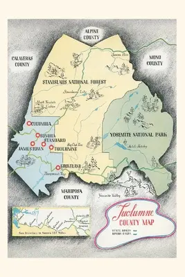 Diario Vintage Mapa de visitantes del condado de Tuolumne - Vintage Journal Visitors Map of Tuolumne County