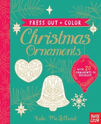 Presiona y colorea: Adornos de Navidad - Press Out and Color: Christmas Ornaments