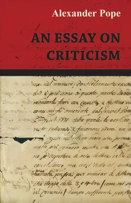 Un ensayo sobre la crítica - An Essay on Criticism