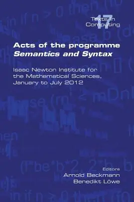 Actos del Progama Sematica y Sintaxis - Acts of the Progamme Sematics and Syntax