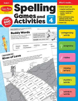 Juegos y actividades de ortografía, Grado 4 Recurso para el profesor - Spelling Games and Activities, Grade 4 Teacher Resource