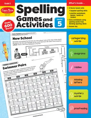 Juegos y actividades de ortografía, Grado 5 Recurso para el profesor - Spelling Games and Activities, Grade 5 Teacher Resource