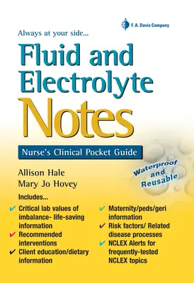 Notas sobre líquidos y electrolitos: Guía clínica de bolsillo para enfermería - Fluid and Electrolyte Notes: Nurse's Clinical Pocket Guide