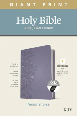 KJV Biblia Personal en tamaño Gigante, Edición con Filamento (Símil Piel, Peonía Lavanda, Indizada) - KJV Personal Size Giant Print Bible, Filament Enabled Edition (Leatherlike, Peony Lavender, Indexed)