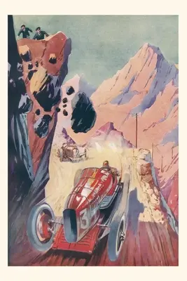Diario Vintage Carrera de coches con rocas cayendo - Vintage Journal Motor Car Race with Falling Rocks