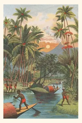 Diario Vintage Paraíso tropical con volcán - Vintage Journal Tropical Paradise with Volcano