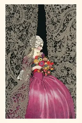 Diario Vintage Dama de la Corte Francesa con Cortina de Encaje - Vintage Journal French Lady of the Court with Lace Curtain
