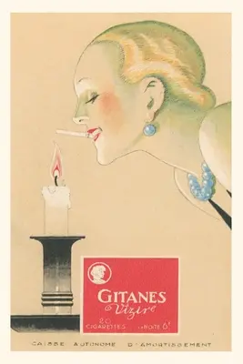 Diario Vintage Mujer encendiendo gitano con vela - Vintage Journal Woman Lighting Gitane from Candle