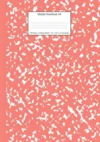 Cuaderno de mármol A4: Coral Pink Marble College Ruled Journal - Marble Notebook A4: Coral Pink Marble College Ruled Journal