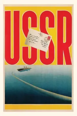 Diario Vintage Cartel URSS con barco y carta - Vintage Journal USSR Poster with Ship and Letter