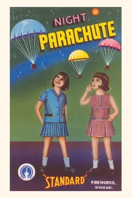 Diario Vintage Chicas con fuegos artificiales nocturnos en paracaídas - Vintage Journal Girls with Night Parachute Fireworks
