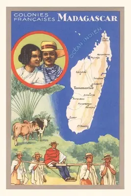 Diario Vintage Cartel de viaje a Madagascar - Vintage Journal Travel Poster for Madagascar