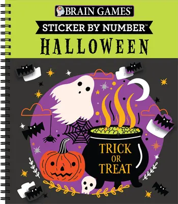 Juegos de ingenio - Sticker by Number: Halloween (Trick or Treat Cover) - Brain Games - Sticker by Number: Halloween (Trick or Treat Cover)