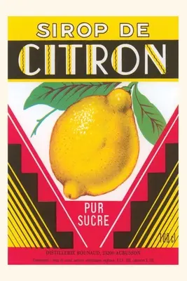 Diario Vintage Etiqueta de sirope de limón - Vintage Journal Lemon Syrup Label