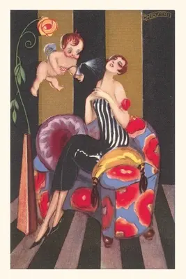 Diario Vintage Flapper rociada por un querubín perfumado - Vintage Journal Flapper Sprayed by Perfume-Bearing Cherub