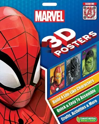 Carteles Marvel 3D: Rápido y fácil de montar personajes reales, además de manualidades, actividades y mucho más - Marvel 3D Posters: Quick & Easy to Assemble Life-Like Characters, Plus Crafts, Activities, and More