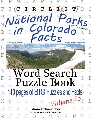 Encierra en un círculo, Parques nacionales y bosques de Colorado, Sopa de letras, Puzzle Book - Circle It, National Parks and Forests in Colorado Facts, Word Search, Puzzle Book