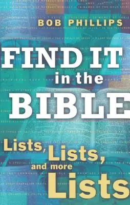 Encuéntralo en la Biblia: Listas, listas y más listas - Find It in the Bible: Lists, Lists, and More Lists