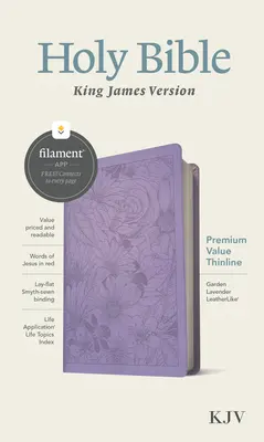 Biblia KJV Premium Value, Edición con filamento (Letra roja, Símil piel, Lavanda) - KJV Premium Value Thinline Bible, Filament Enabled Edition (Red Letter, Leatherlike, Garden Lavender)