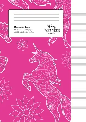 Papel de manuscrito: Floral Unicornio A4 Cuaderno de partituras en blanco - Manuscript Paper: Floral Unicorn A4 Blank Sheet Music Notebook