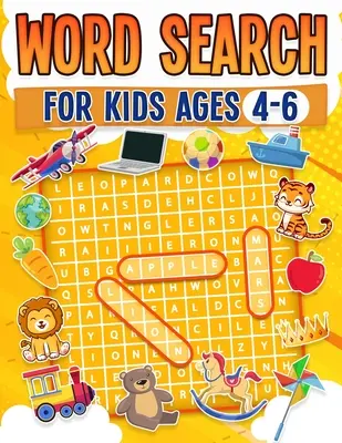 Sopa de letras para niños de 4 a 6 años 100 divertidas sopas de letras Libro de actividades para niños en rústica y letra grande - Word Search For Kids Ages 4-6 100 Fun Word Search Puzzles Kids Activity Book Large Print Paperback