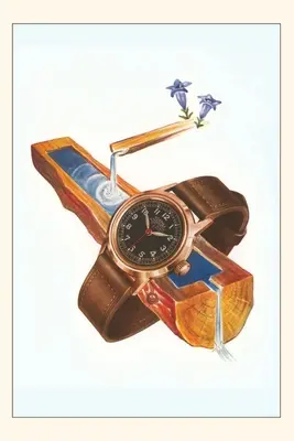 Diario Vintage Reloj de pulsera sobre artesa de madera - Vintage Journal Wristwatch on Wooden Trough