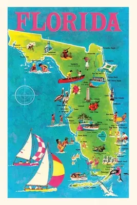 Vintage Journal Mapa de Florida - Vintage Journal Map of Florida