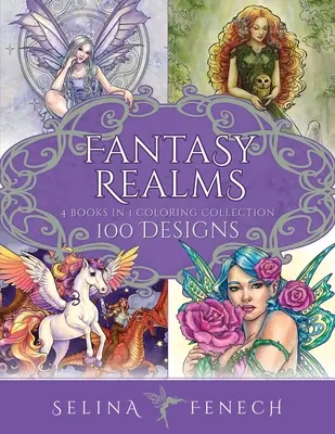 Colección para colorear Reinos de Fantasía: 100 diseños - Fantasy Realms Coloring Collection: 100 Designs