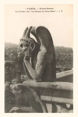 Diario Vintage Gárgola en la Catedral de Notre Dame - Vintage Journal Gargoyle on Notre Dame Cathedral