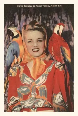 Diario Vintage Mujer con guacamayos, Florida - Vintage Journal Woman with Macaws, Florida